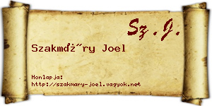 Szakmáry Joel névjegykártya